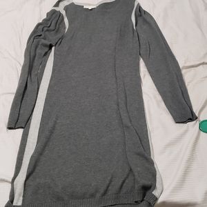 Joan Vass long sleeve gray dress size medium